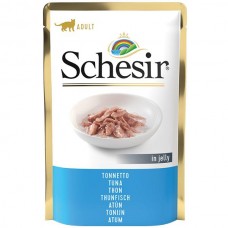 Schesir Tuna ТУНЕЦ в желе влажный корм консервы для кошек пауч 85 г (171009)